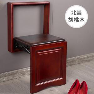 森美人隐形折叠换鞋凳壁挂式口家用实木挂墙式伸缩小墙折叠五金