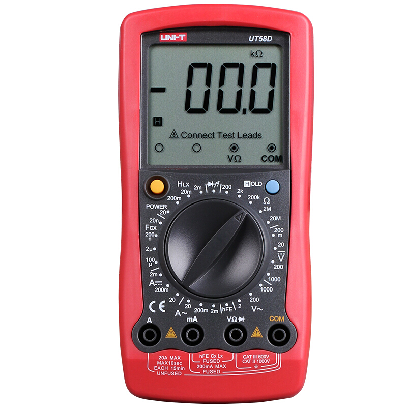 优利德UNI-T UT58D 数显多功能万用表高精度测量快速响应紧凑设计