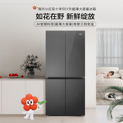 海尔(Haier)501升十字对开门冰箱 AI变频科技 三档变温空间 全域净化系统BCD-501WGHTDEDBXU1