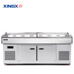 星星(XINGX)BSCD-2200P-3T冰柜 2.2米三阶梯冰鲜台商用冷藏展示柜点菜柜冷藏保鲜冷冻大容量双温三阶