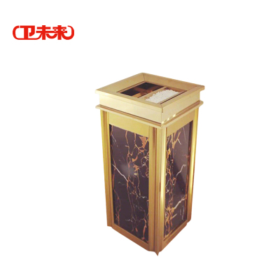 卫未来 立式烟灰桶 四菱角钛金黑金花 个