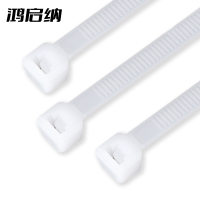 鸿启纳 尼龙扎带自锁式塑料捆绑扎带束线带白色23122506 2.7mm*200mm(100根/包)