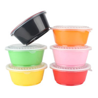 奥德鑫一次性PP餐盒 688ml粉色圆形 单个