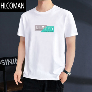 HLCOMAN丝光棉 t恤男士短袖衣服2024新款夏季男生半袖体恤春