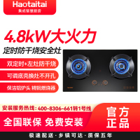 Haotaitai好太太燃气灶JZY-X408 4.8KW大火力双定时+左灶防干烧安全灶可调底壳保洁铝炉头 精铜燃烧器