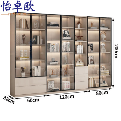 怡卓欧实木展示柜六门五抽台