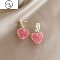 JiMi气质桃心耳环女可爱小众设计感高级耳钉2022年新款潮轻奢耳坠耳饰