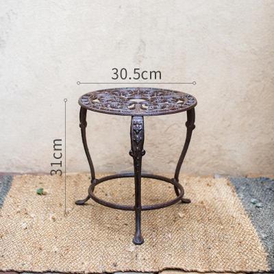 美帮汇铸铁花盆架 置物架轻奢欧式巴洛克装饰摆件杂货花园户外庭院 铸铁花架(31cm)