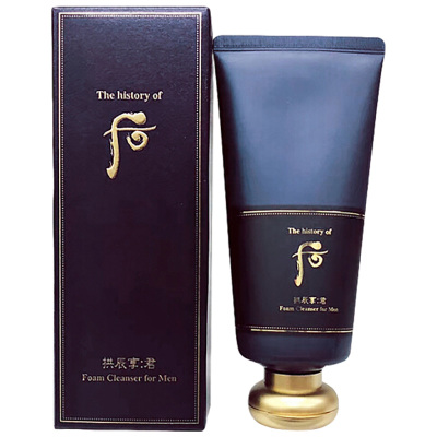 韩国Whoo后拱辰享男士君泡沫男士洁面乳专享洁面膏180ml/盒男士奢华专享-