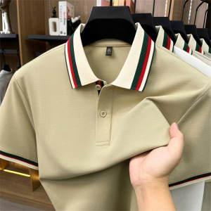 竹纤维锦纶polo衫男2026夏季新款翻领简约休闲透气舒适短袖男T恤