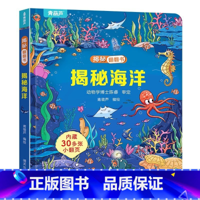 揭秘翻翻书:揭秘海洋 [正版]小羊上山揭秘翻翻立体书全8册 儿童3d立体书绘本0到3岁幼儿故事书翻翻书 洞洞书婴儿早教1