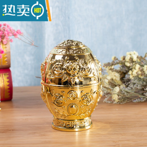 敬平欧式牙签盒客厅时尚茶几自动手按牙签筒创意时尚复古摆件牙签罐 亚克力金