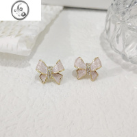 JiMi蝴蝶结耳环2023年新款潮耳钉高级感冷淡ins风夏季甜美耳饰耳夹