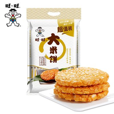 旺旺大米饼1000g零食锅巴小吃饼干批发膨化休闲食品散装组合旺旺大米饼1000g
