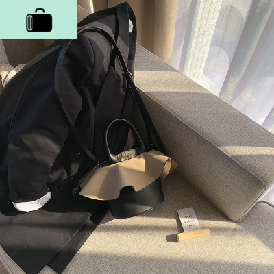 小众设计师水桶包女撞色手提包韩版斜跨单肩女包气质简约百搭NEW LAKE