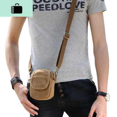 男士单肩斜挎包帆布多功能手机腰包男包包运动斜跨休闲迷你小背包NEW LAKE腰包男