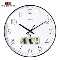 TIMESS电波钟表挂钟客厅家用时尚时钟挂墙创意大气免打孔简约挂表