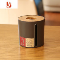 三维工匠创意北欧侧抽纸巾盒卫生间厕所卷纸筒家用客厅厕纸盒收纳盒纸抽盒 9005檀木棕