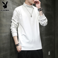 花花公子半高领长袖T恤男士德绒上衣秋季潮流休闲打底T恤衫男款