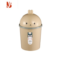 三维工匠家用可爱卡通带盖垃圾桶卫生间有盖翻盖厕所纸篓大号客厅卧室