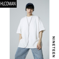 HLCOMAN/260G宽松纯色基础款短袖T恤oversize阔版打底衫男女潮