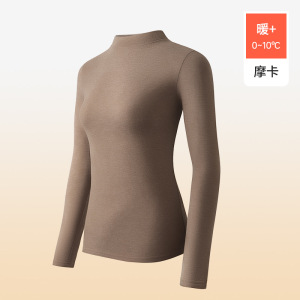 保暖内衣女款上衣单件秋衣加绒加厚冬季羊绒蚕丝内外穿修身打底衣