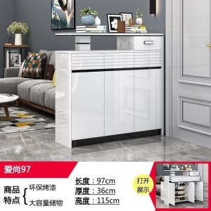 森美人烤漆鞋柜家用口简约现代双面隔断柜厅客厅玄关大容量储物柜