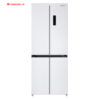 上菱435升十字对开四开门大容量家用电冰箱 60cm超薄平嵌底部前置散热 BQE435PWFL(岩白)