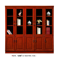 易企采 五门书柜 办公文件柜木质办公室柜子油漆贴皮资料柜档案柜财务带抽屉锁书柜