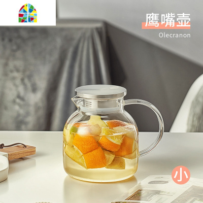 凉水壶玻璃茶壶耐热防爆凉白开冷水壶可高温家用扎壶水壶水杯套装 FENGHOU 1.8L三角壶