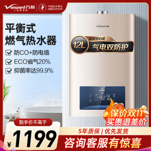 万和 二级能效 12升平衡式燃气热水器液化气恒温 可装浴室 主动防CO中毒 ECO节能JSG24-WE3W12