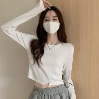 白色打底衫女秋冬内搭长袖T恤新款设计感辣妹短款学生上衣潮