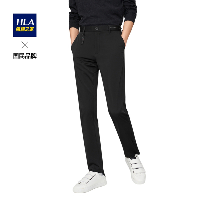 HLA海澜之家时尚舒适休闲裤2021春基础款弹力透气亲肤裤子男HKCAD1D075A