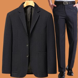 啄木鸟爸爸春装外套装中年西服男春秋季喜公公婚宴礼服中老年西装