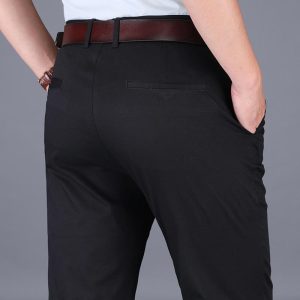 金盾(KIN DON)裤子春夏季97%纯棉休闲裤男中年男士休闲裤宽松中老年人男装长裤子