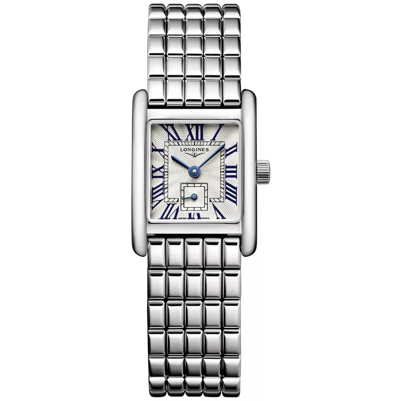 Longines/浪琴女士石英瑞士腕表xmm银色矩形表盘不锈钢表带