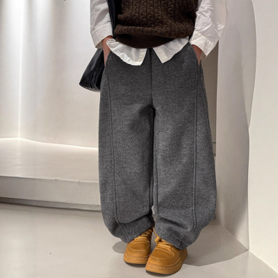 男童加绒裤子秋冬款新款儿童冬季大男孩冬装加厚运动直筒卫裤