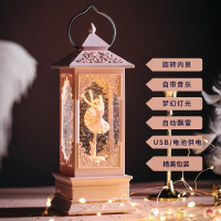 芭蕾女孩音乐盒旋转发光八音盒公主水晶球小夜灯儿童圣诞礼物3750