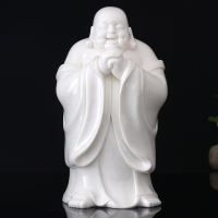 MULTIPOTENT茶宠摆件 德化陶瓷工艺品周崇邓作品-恭喜发财弥勒佛像