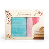 踏绮 精梳棉缎档毛巾礼盒两条套装 34*78cm 盒