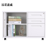 汉诺鑫威卷门柜办公桌侧柜移动边柜固定柜铁皮文件柜多功能文件柜带锁[工厂现做 7天内发货]