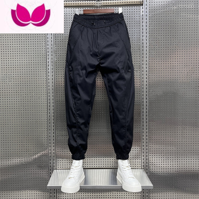 七斓裤子男潮牌ins高街秋季薄款工装裤休闲束脚宽松青少年痞帅九分裤