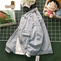 YANXU2023日系潮流牛仔外套男款美式复古感宽松百搭工装夹克