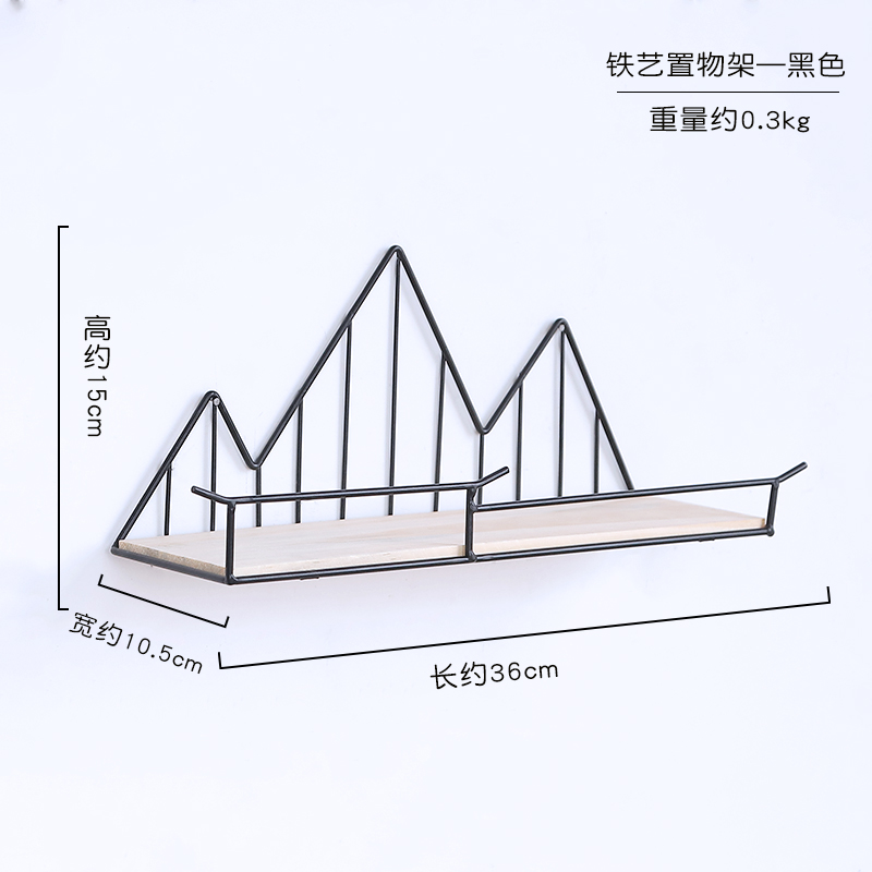 客厅墙面装饰置物架北欧式ins壁饰壁挂墙饰创意铁艺卧室墙壁挂件 三维工匠 仙人掌装饰置物架白色
