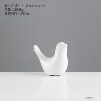 ins家居小摆件陶瓷小鸟装饰房间的小饰品卧室房间个性电视柜摆设 三维工匠 小号陶瓷小鸟-白色