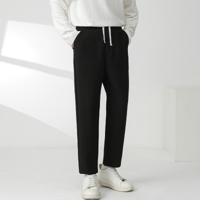 男装秋冬新款男士休闲裤男士直筒小脚韩版长裤通勤休闲裤
