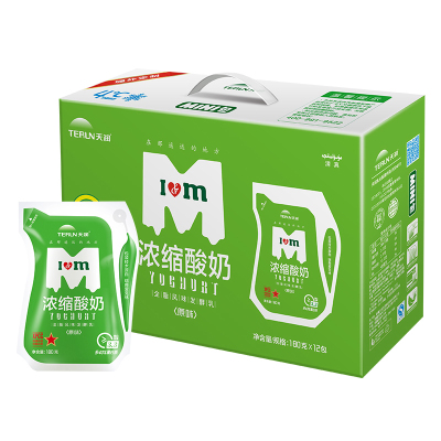 天润新疆特产爱克林原味浓缩酸奶酸牛奶 180g*12袋
