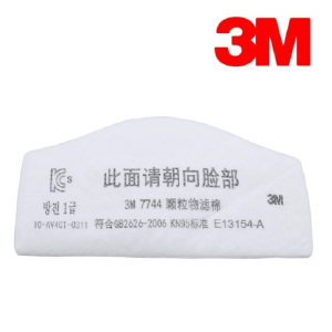 3M 7744C/7744活性炭过滤棉7772防尘面罩过滤纸防工业粉尘KN95煤矿专用