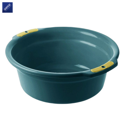 安居先森加厚带挂孔塑料洗脸盆清洗盆 深绿色大号