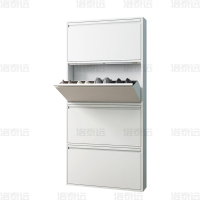 洛泰远 钢制翻斗鞋柜简约现代收纳柜白色四斗655*152*1375mm